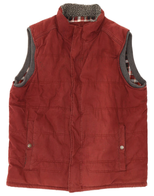 Fat Face Mens Padded Gilet UK 44 2XL Maroon Cotton