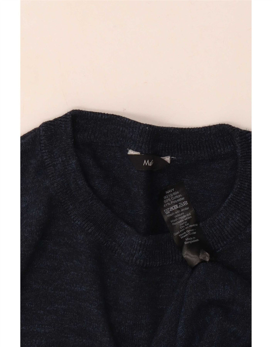 M&Co Mens Crew Neck Jumper Sweater XL Navy Blue Cotton