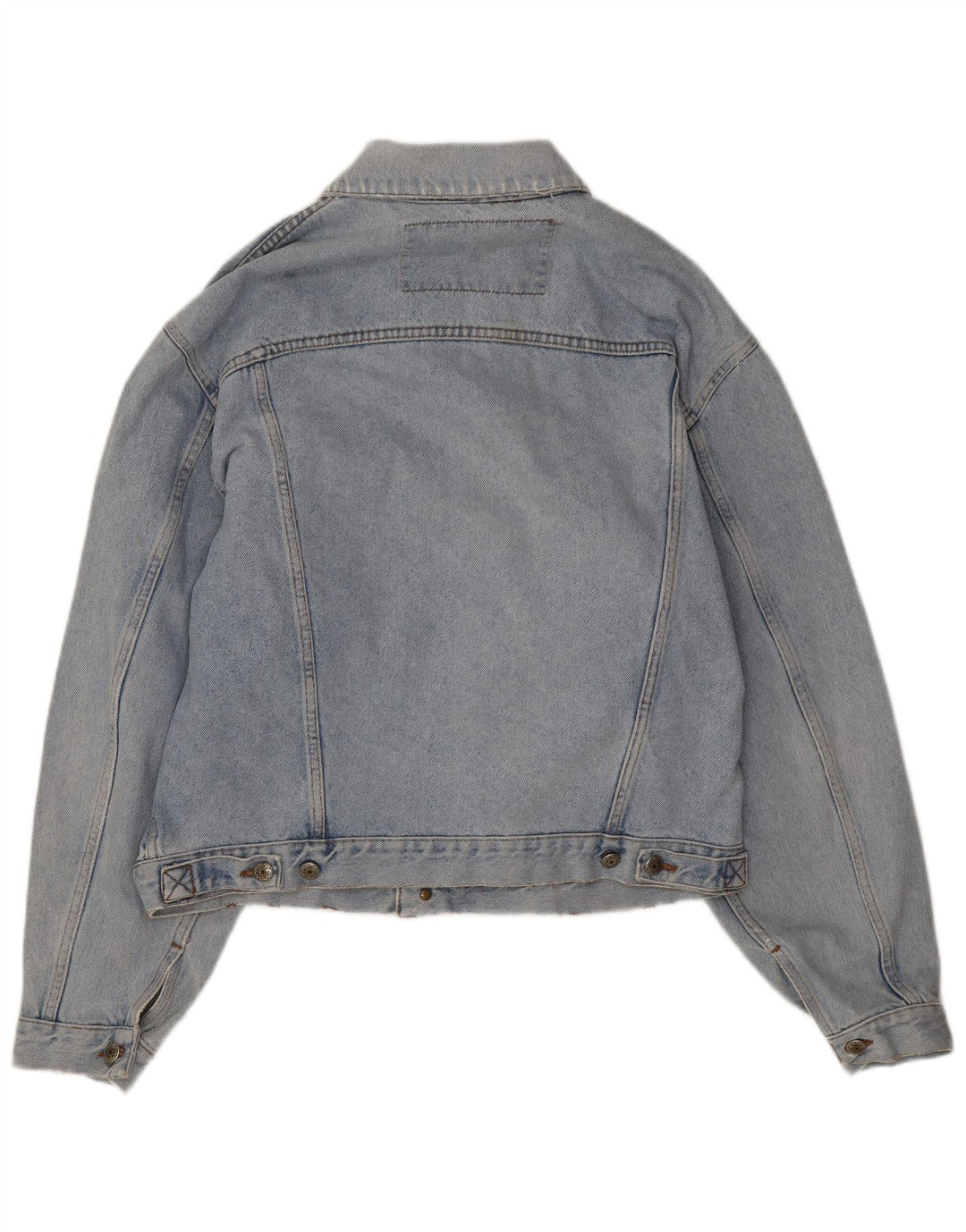 Vintage Mens Distressed Denim Jacket UK 40 Large Blue Cotton