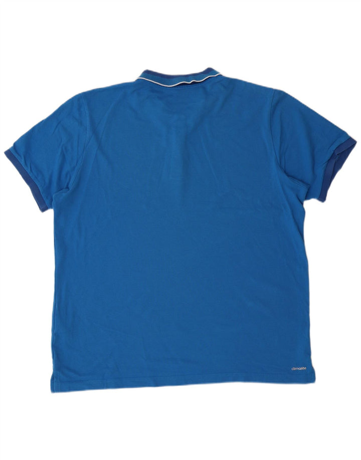 ADIDAS Mens Polo Shirt XL Blue Cotton