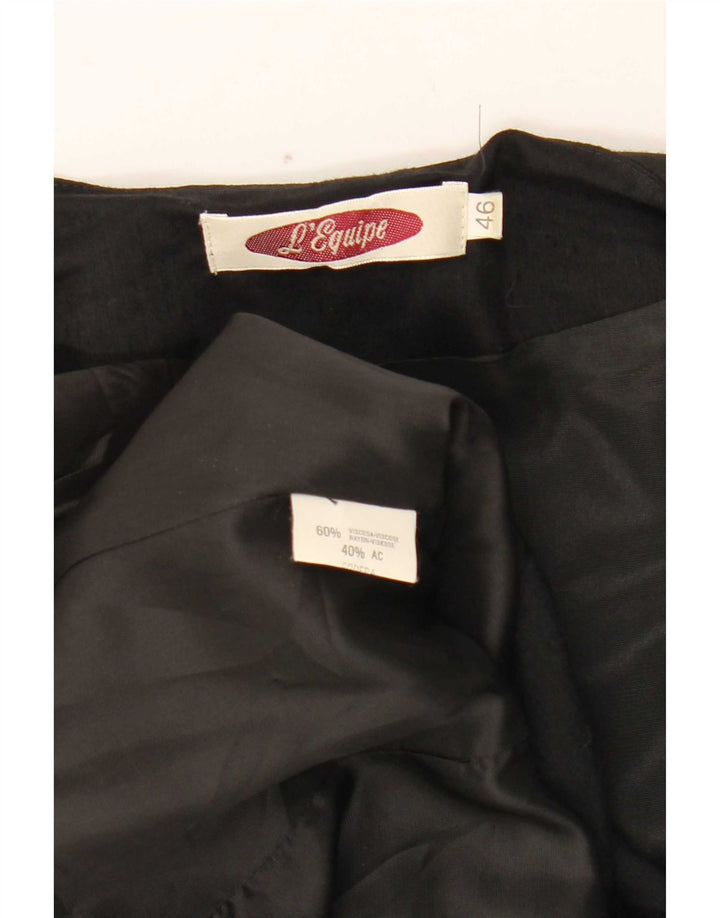 L'Equipe Womens 4 Button Short Sleeve Blazer Jacket IT 46 Large Black