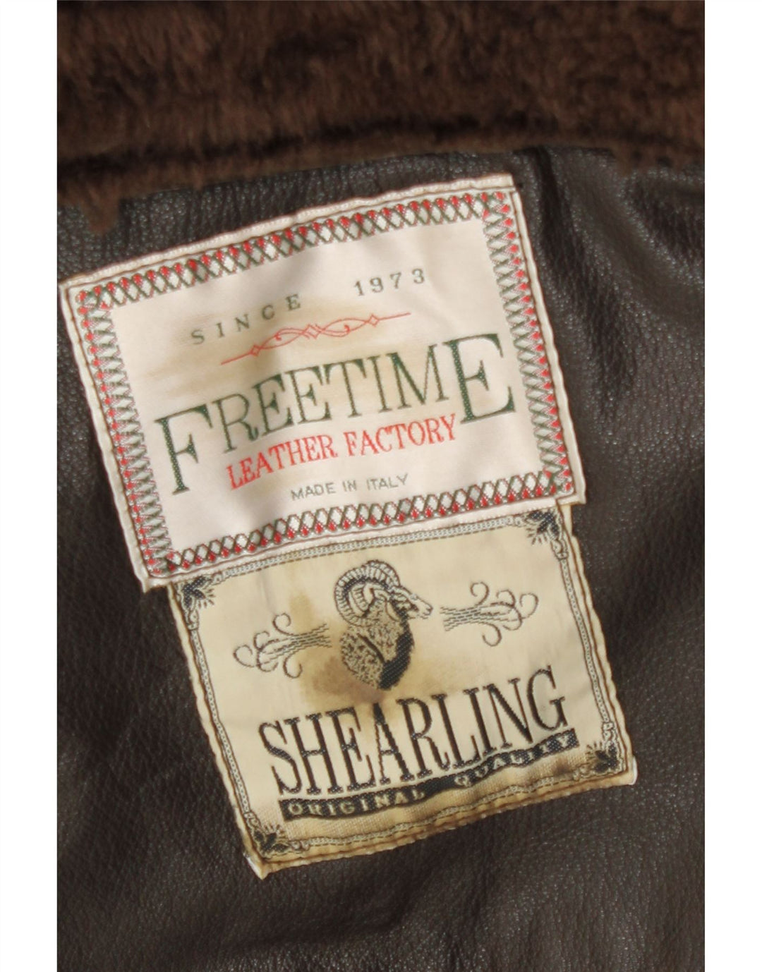 Vintage Mens Shearling Jacket UK 42 XL Brown Shearling