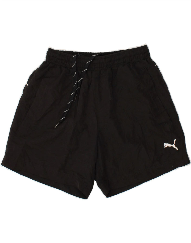 PUMA Mens Graphic Sport Shorts Small Black | Vintage Puma | Thrift | Second-Hand Puma | Used Clothing | Messina Hembry 