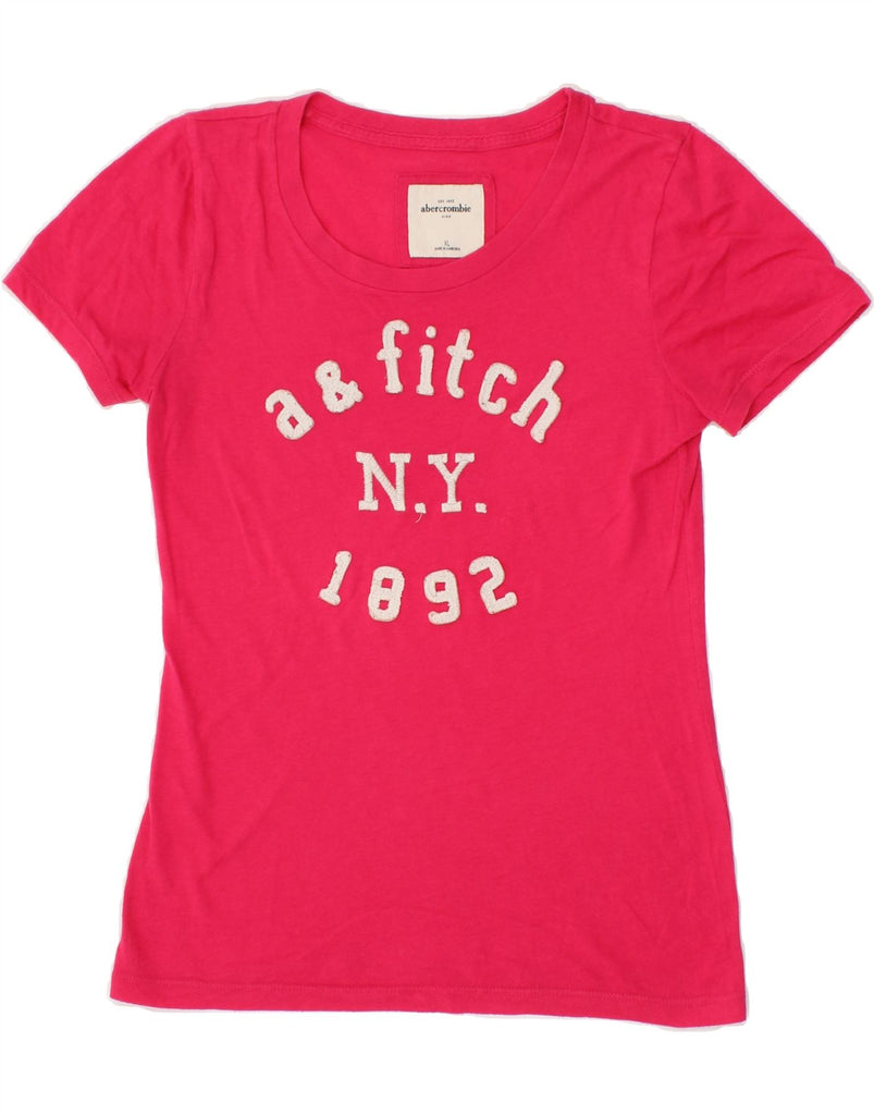 ABERCROMBIE & FITCH Girls Graphic T-Shirt Top 6-7 Years XL  Pink Vintage Abercrombie & Fitch and Second-Hand Abercrombie & Fitch from Messina Hembry 