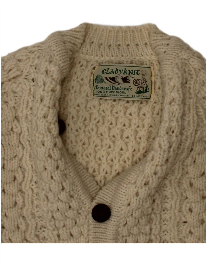 Cladyknit Boys Cardigan Sweater 3-4 Years Beige Wool