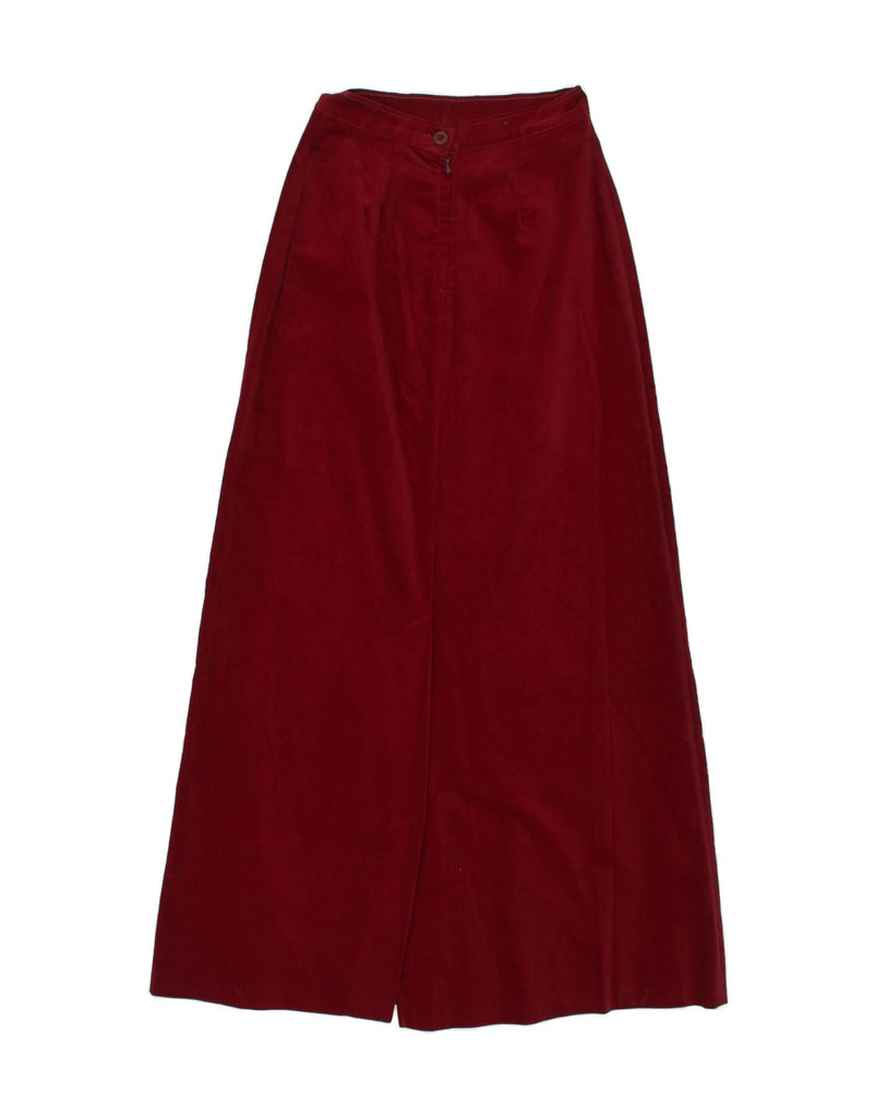 VINTAGE Womens High Waist Maxi Skirt IT 42 Medium W26  Burgundy Acetate Vintage Vintage and Second-Hand Vintage from Messina Hembry 