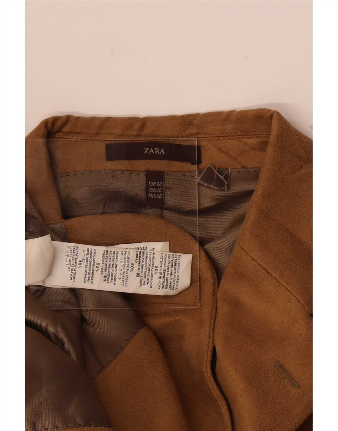 Zara Mens 3 Button Corduroy Blazer Jacket EU 50 Medium Beige Colourblock