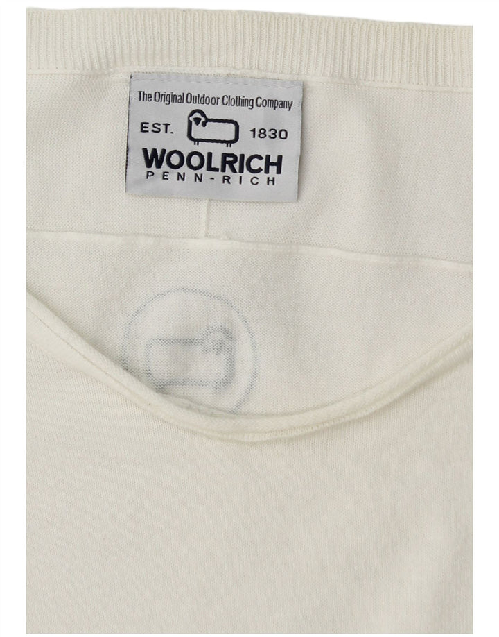 WOOLRICH Womens Boat Neck Jumper Sweater UK 14 Medium White