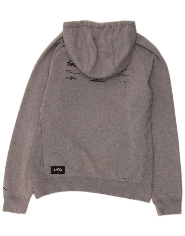 Jordan Mens Graphic Hoodie Jumper Small Grey Cotton