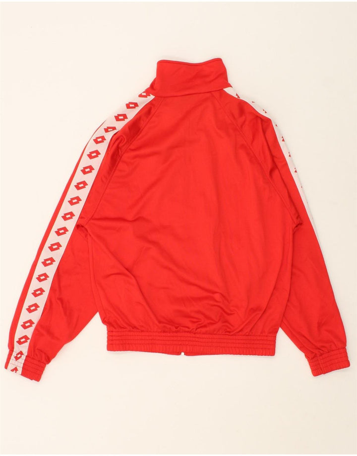 LOTTO Mens Graphic Tracksuit Top Jacket XS Red Polyester Vintage Lotto and Second-Hand Lotto from Messina Hembry 