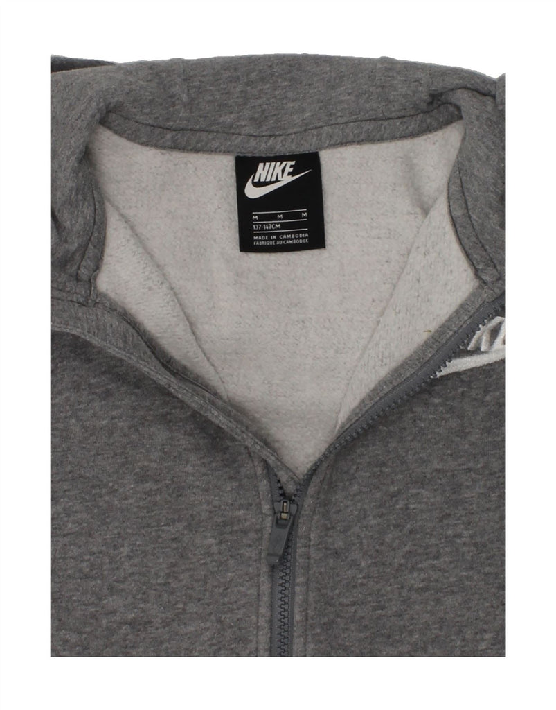 NIKE Boys Zip Hoodie Sweater 10-11 Years Medium Grey Cotton | Vintage Nike | Thrift | Second-Hand Nike | Used Clothing | Messina Hembry 