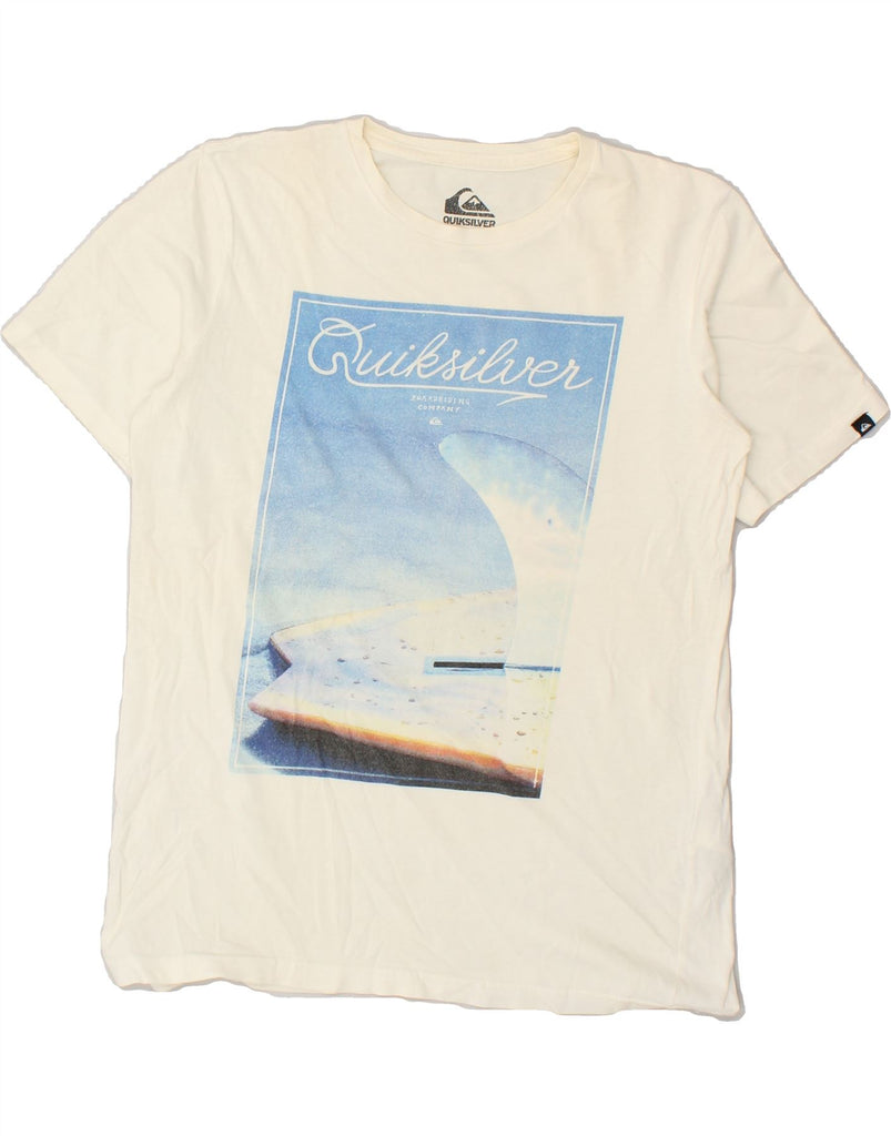 QUIKSILVER Boys Regular Fit Graphic T-Shirt Top 13-14 Years White Cotton | Vintage Quiksilver | Thrift | Second-Hand Quiksilver | Used Clothing | Messina Hembry 