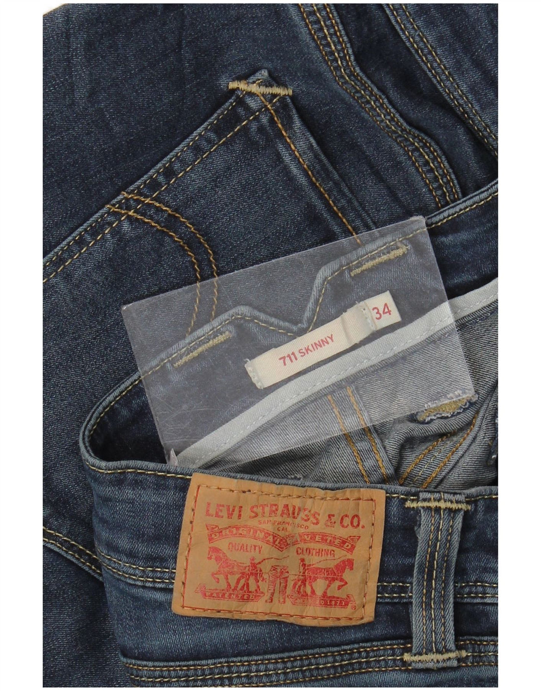 Levi's Womens 711 Skinny Jeans W34 L30 Blue
