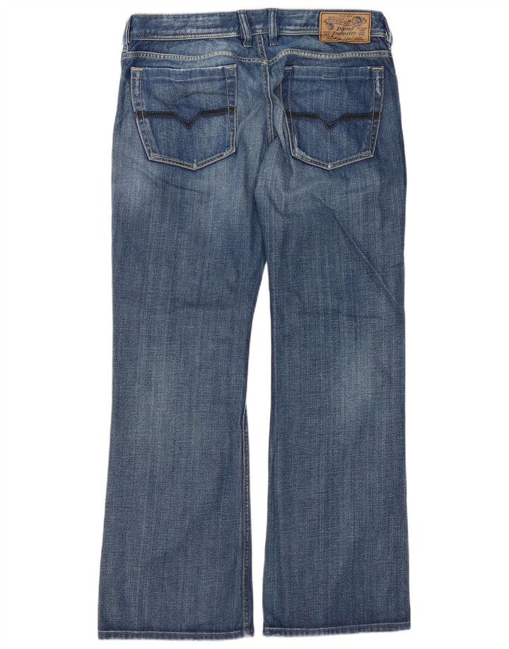Diesel Mens Zathan Regular Bootcut Jeans W34 L32 Blue Cotton