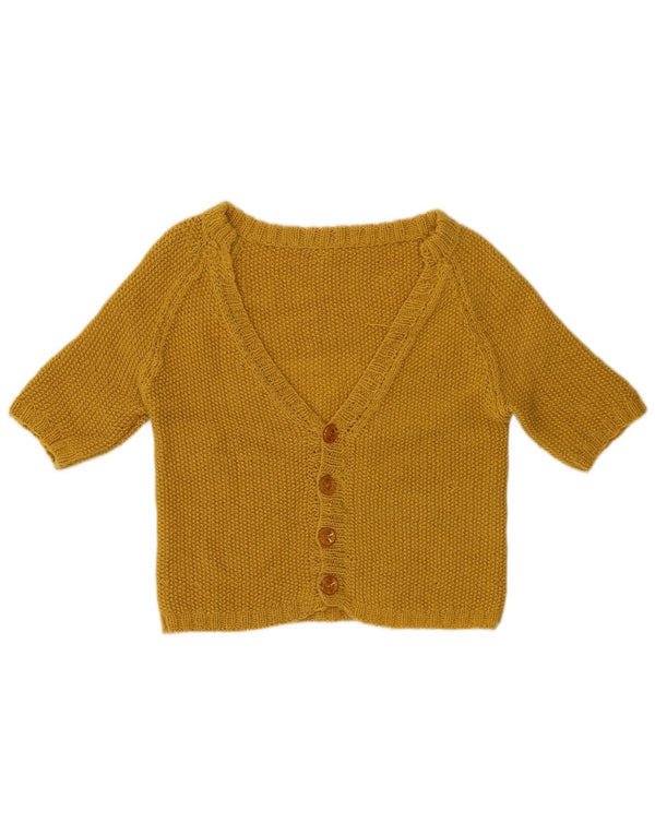 Vintage Womens 1/2 Sleeve Crop Cardigan Sweater UK 10 Small Green