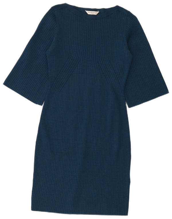 L.K. Bennett Womens 3/4 Sleeve Sheath Dress UK 12 Medium Blue Viscose