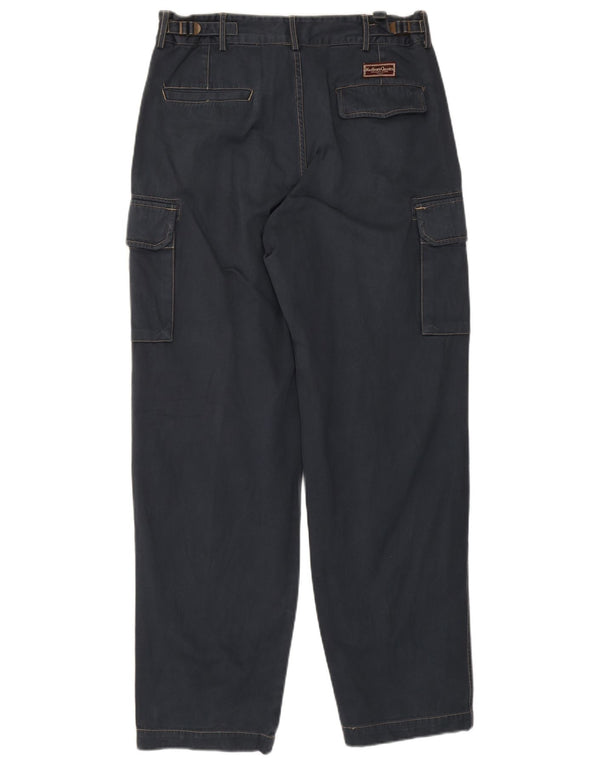 Marlboro Classics Mens Tapered Cargo Trousers EU 52 XL W36 L33 Navy Blue