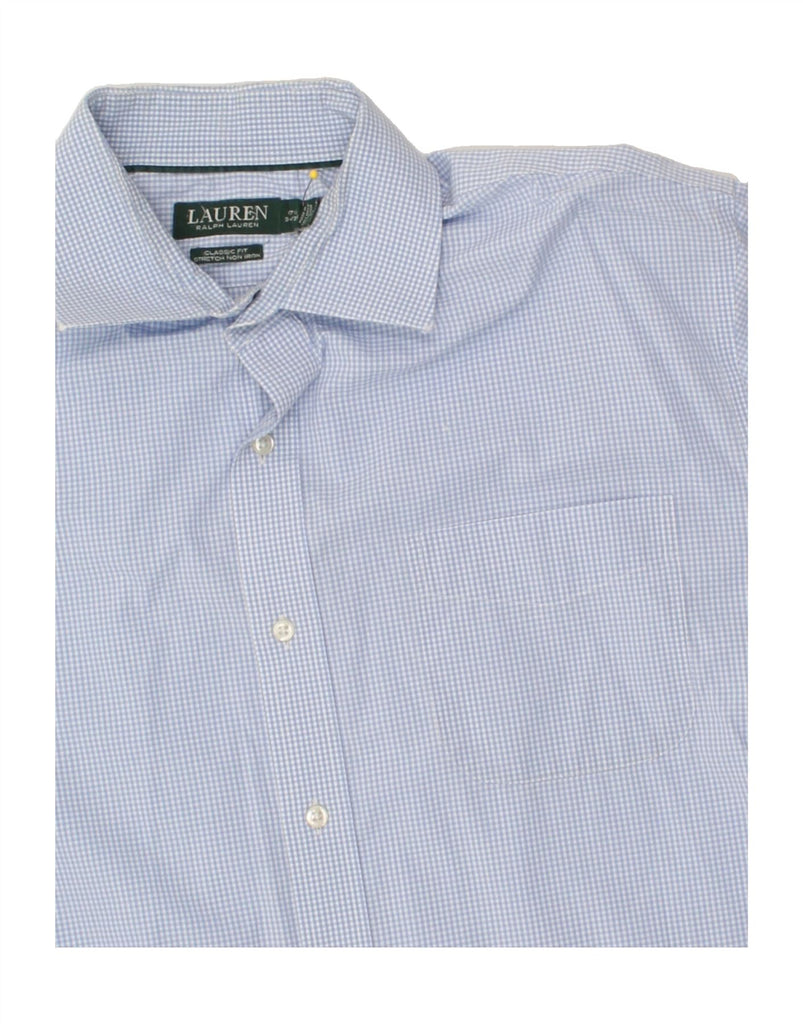 RALPH LAUREN Mens Classic Fit Shirt Size 17 1/2 Large Blue Gingham Cotton Vintage Ralph Lauren and Second-Hand Ralph Lauren from Messina Hembry 