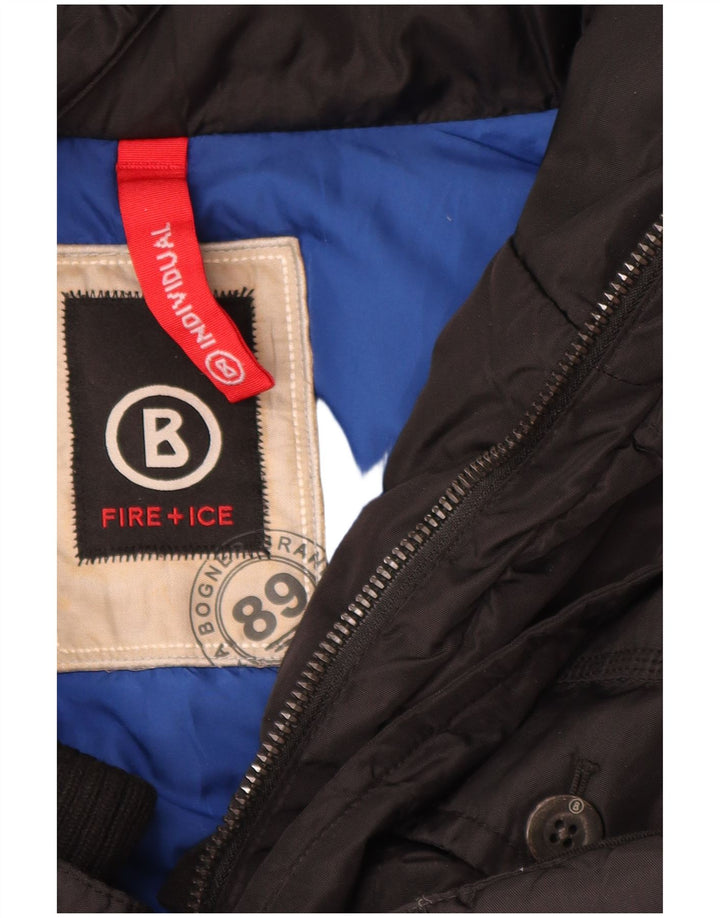Fire and Ice Mens Hooded Padded Coat EU 48 Medium Black Polyamide