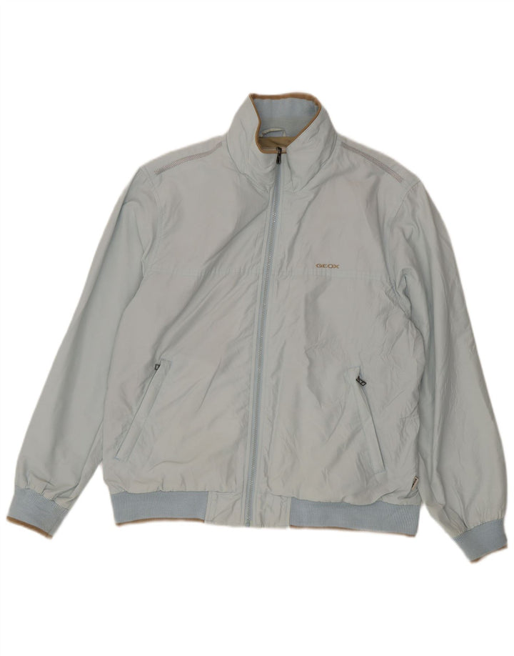 Geox Mens Respira Bomber Jacket UK 40 Large Blue Cotton