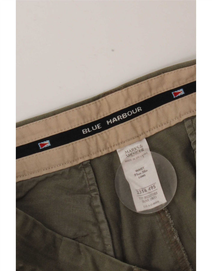 Marks & Spencer Mens Blue Harbour Pegged Chino Shorts W36 Large Khaki