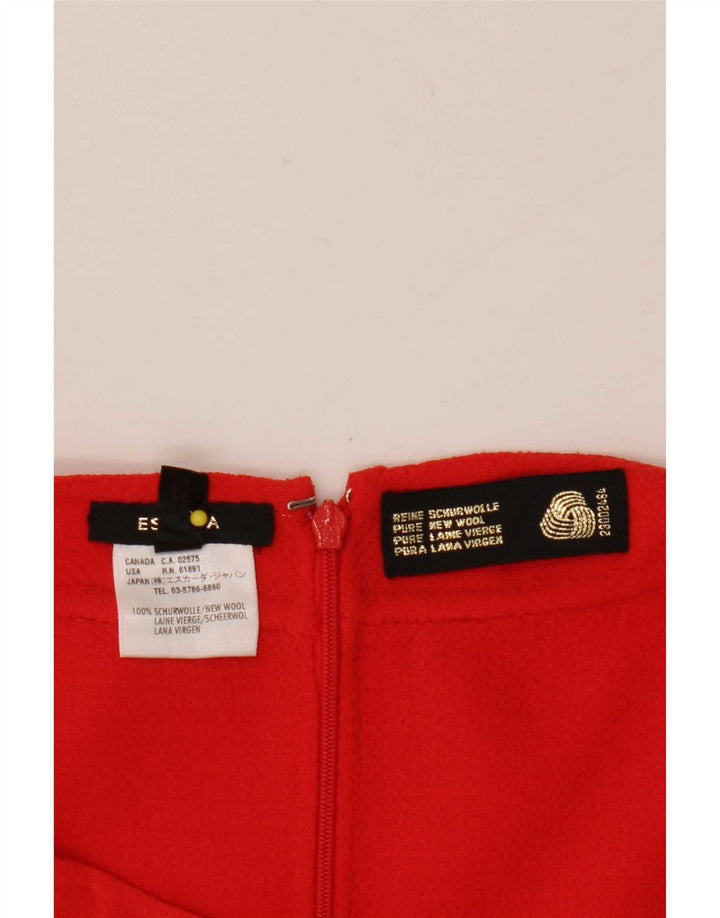 Escada Womens Straight Skirt IT 42 Medium W32 Red Wool