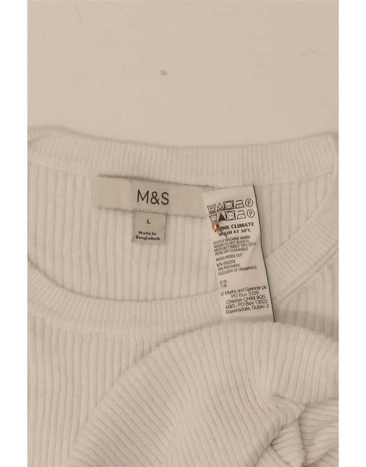 Marks & Spencer Mens T-Shirt Top Large White Viscose