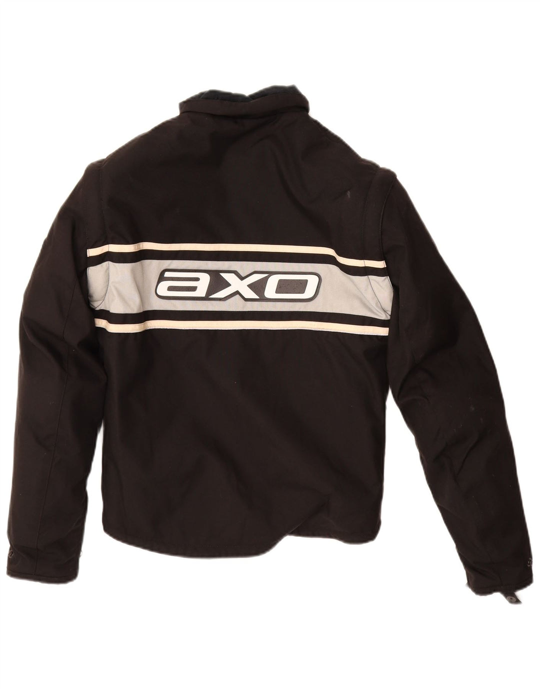 AXO Mens Graphic Moto Racer Biker Jacket UK 34 XS Black Colourblock