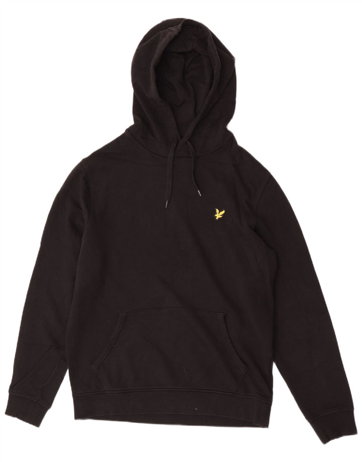 Lyle & Scott Mens Hoodie Jumper Medium Black Cotton