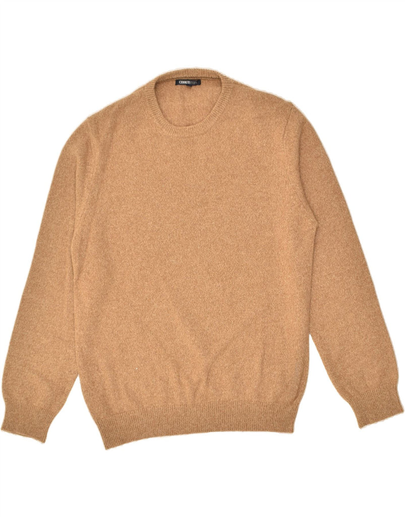 CERRUTI Mens Slim Fit Crew Neck Jumper Sweater XL Beige Wool | Vintage Cerruti | Thrift | Second-Hand Cerruti | Used Clothing | Messina Hembry 