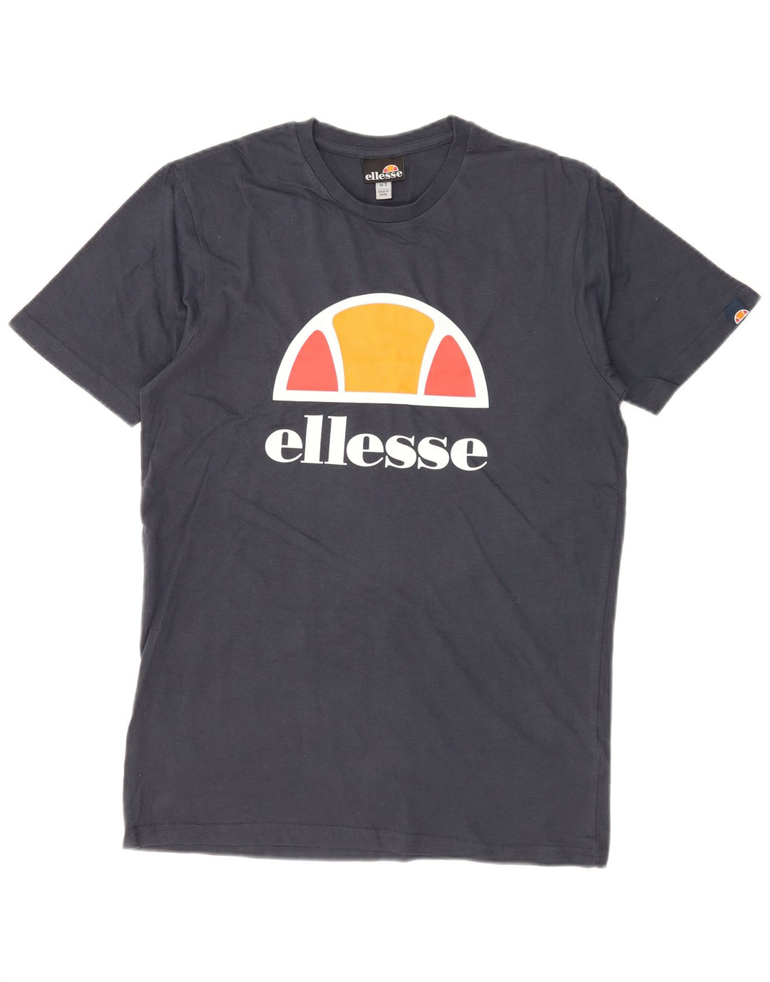 Ellesse Mens Graphic T-Shirt Top Small Navy Blue Cotton