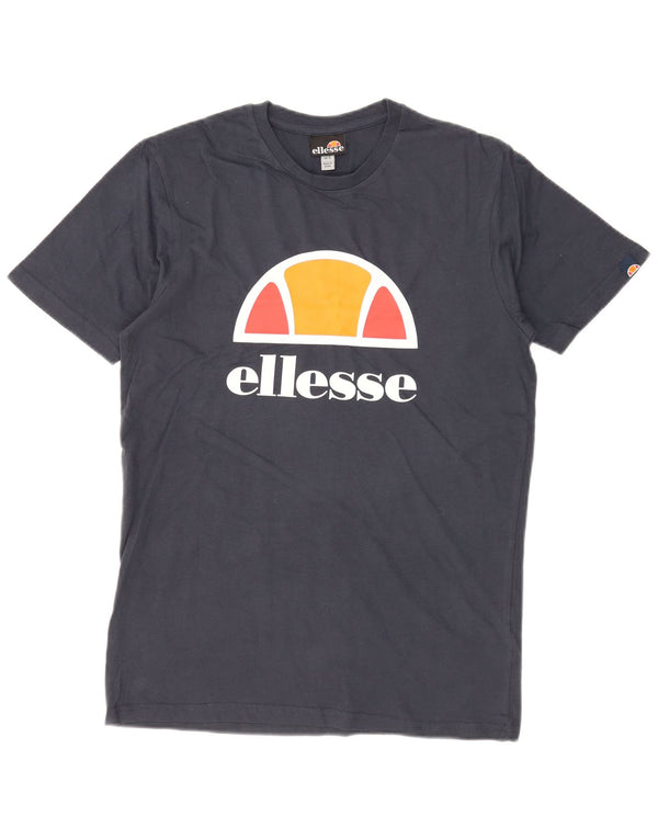 Ellesse Mens Graphic T-Shirt Top Small Navy Blue Cotton