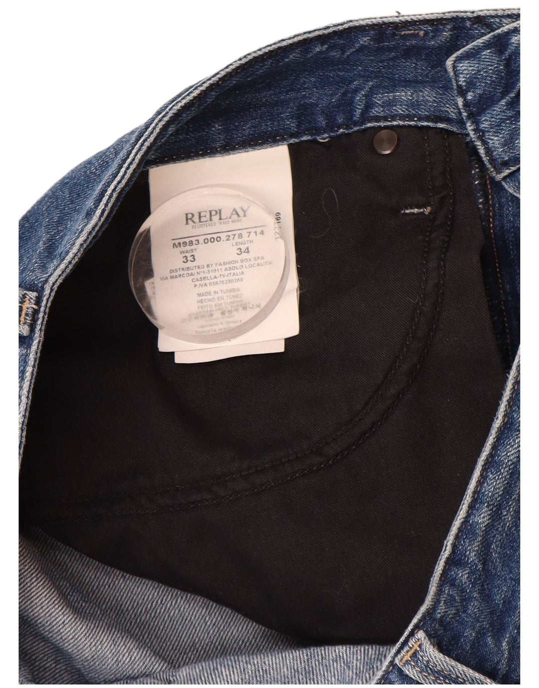 Diesel Mens Straight Jeans W33 L34 Blue Cotton