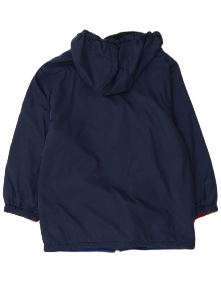 VINTAGE Womens Oversized Hooded Reversible Jacket UK 12 Medium  Navy Blue