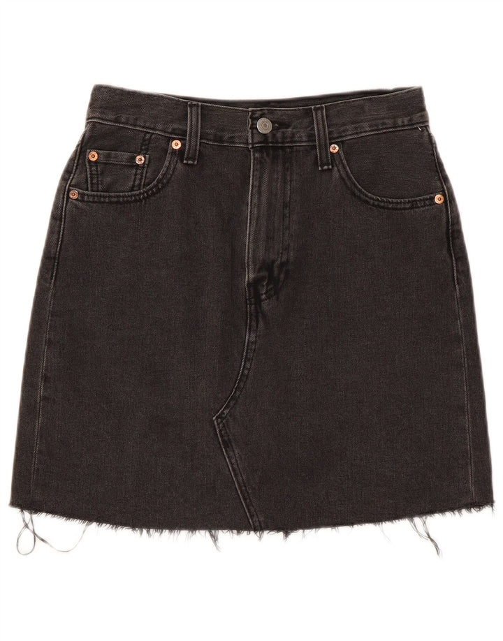 Levi's Womens Denim Skirt W26 Small Grey Cotton