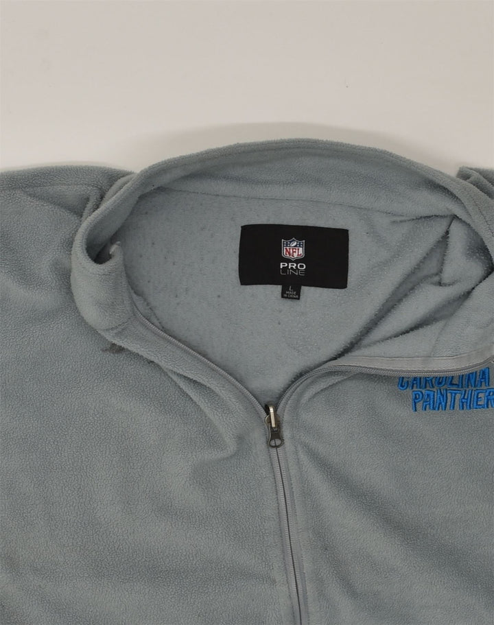 NFL Mens Fleece Jacket UK 40 Large Grey Polyester | Vintage NFL | Thrift | Second-Hand NFL | Used Clothing | Messina Hembry 