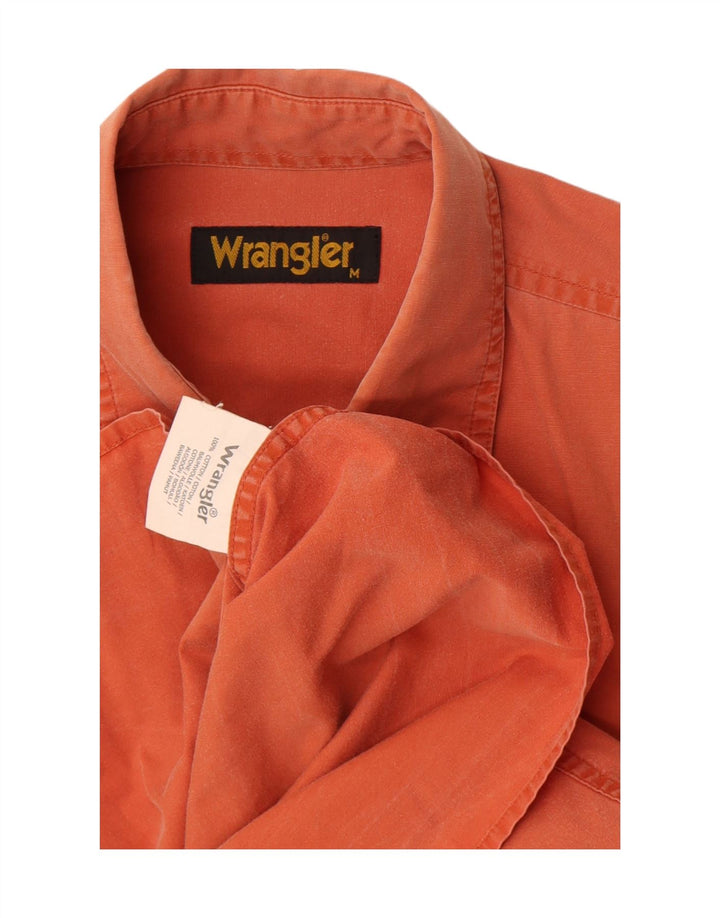 Wrangler Mens Short Sleeve Shirt Medium Orange Cotton