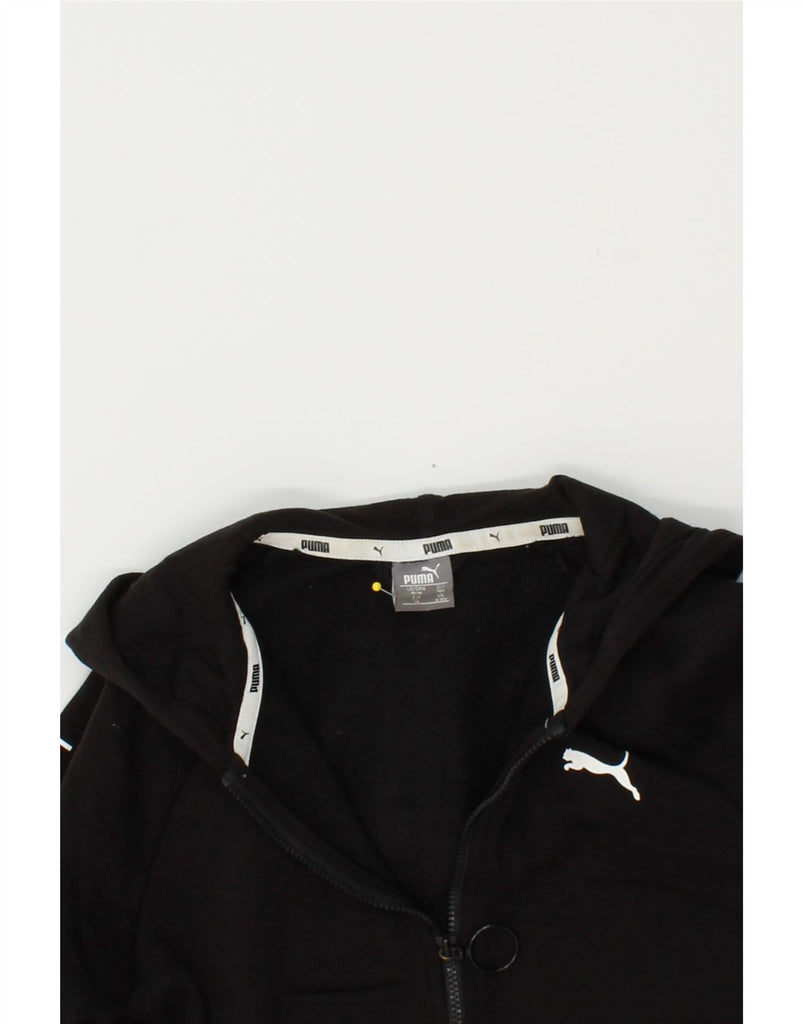 PUMA Boys Graphic Zip Hoodie Sweater 9-10 Years Black Cotton Vintage Puma and Second-Hand Puma from Messina Hembry 