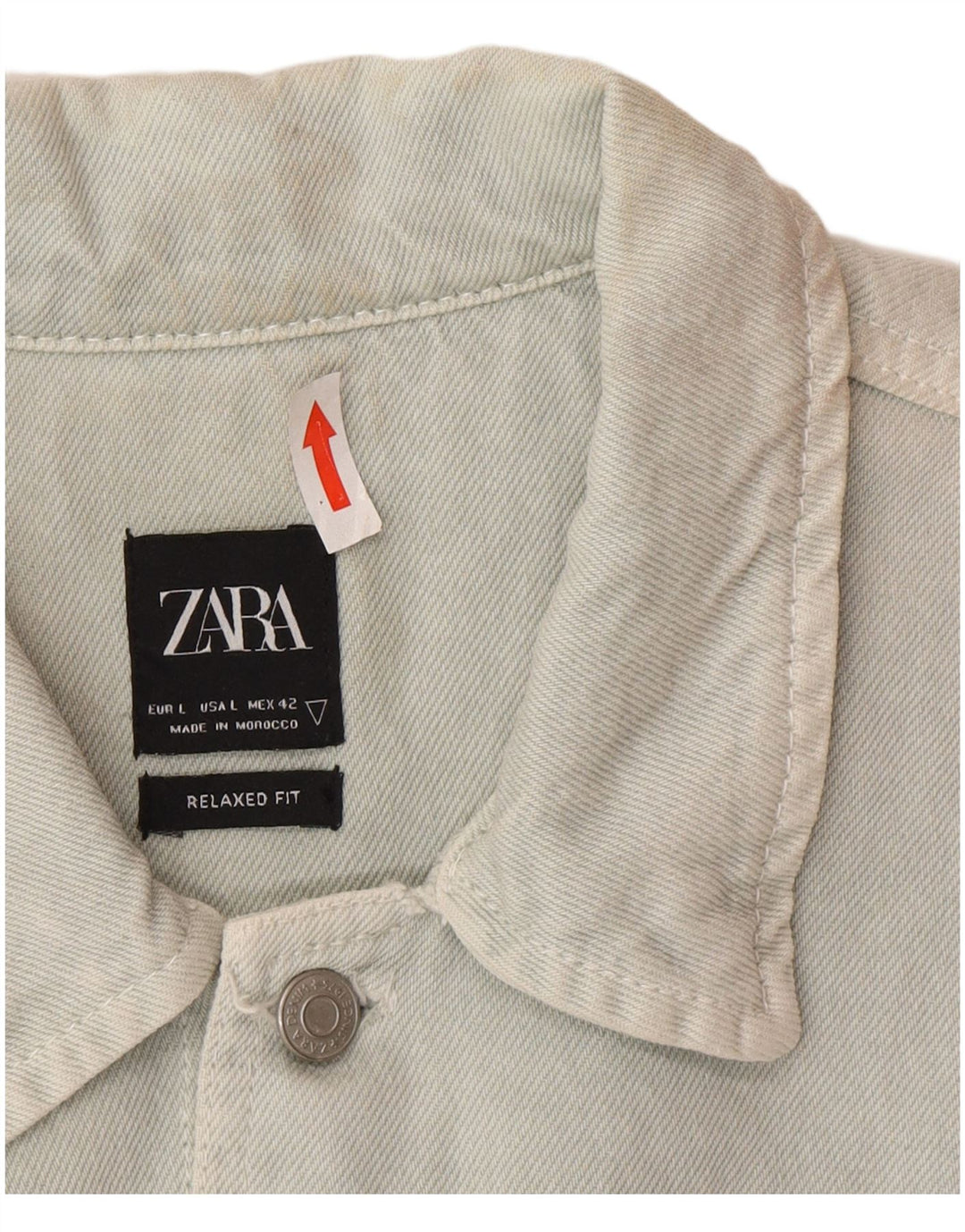 Zara Mens Relaxed Fit Denim Shirt Large Blue Cotton