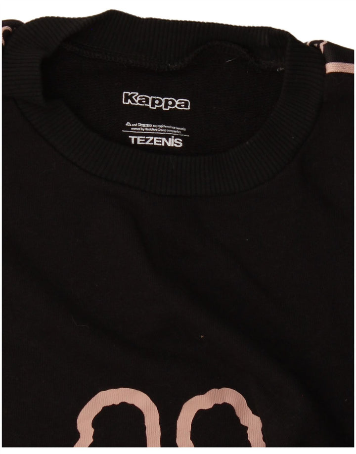 Kappa Womens Tezenis Graphic Sweatshirt Jumper UK 16 Large Black