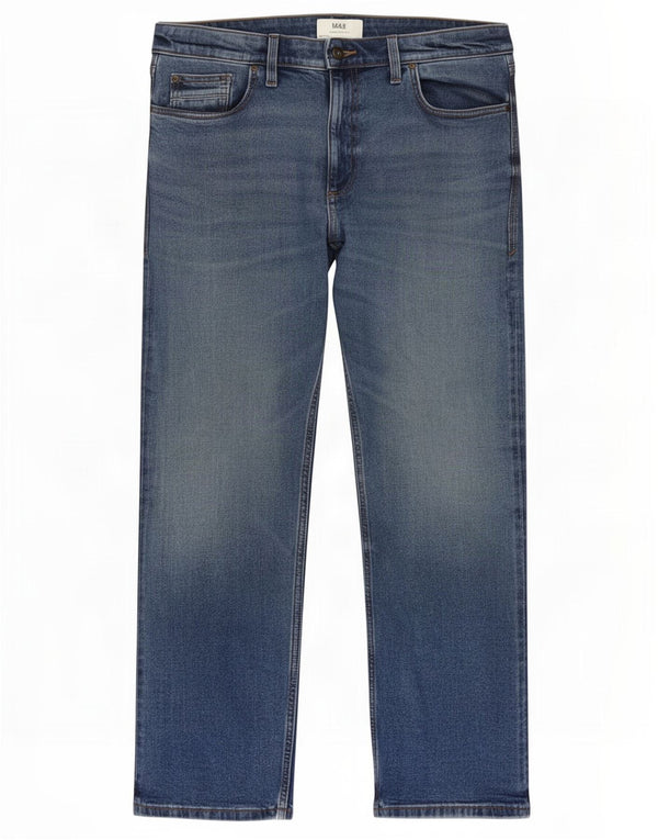 Marks & Spencer Mens Straight Jeans W38 L31 Blue Cotton