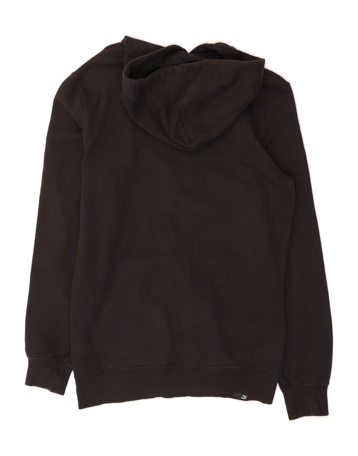 PUMA Mens Graphic Hoodie Jumper Small Black Cotton Vintage Puma and Second-Hand Puma from Messina Hembry 