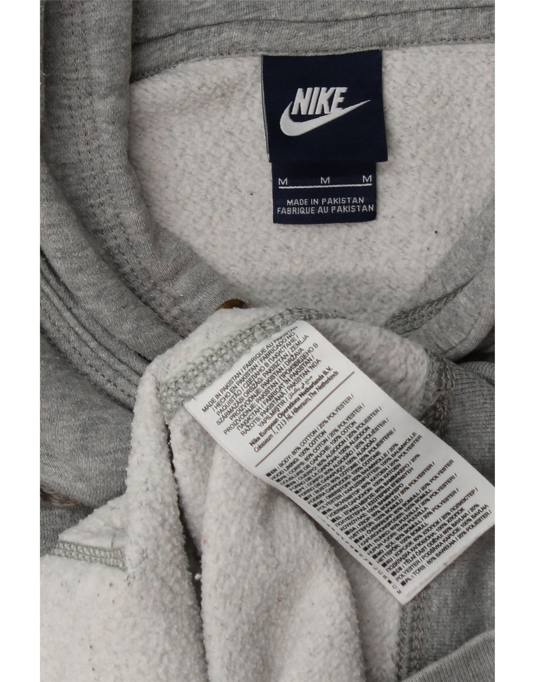 Nike Mens Hoodie Jumper Medium Grey Flecked Cotton