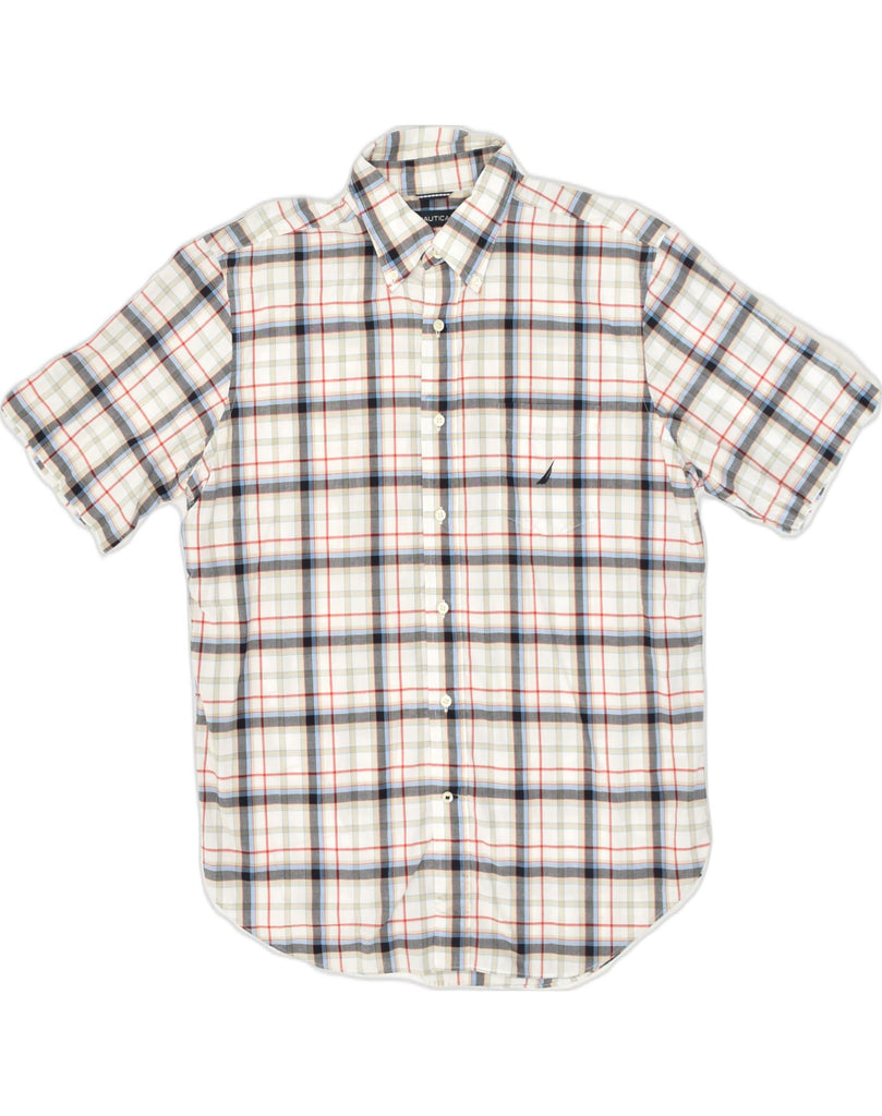 NAUTICA Mens Short Sleeve Shirt Large Multicoloured Check Cotton | Vintage Nautica | Thrift | Second-Hand Nautica | Used Clothing | Messina Hembry 