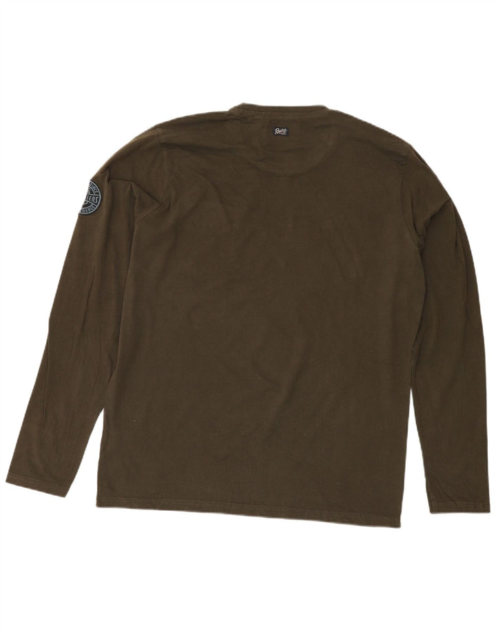 PETROL INDUSTRIES Mens Top Long Sleeve XL Khaki Cotton