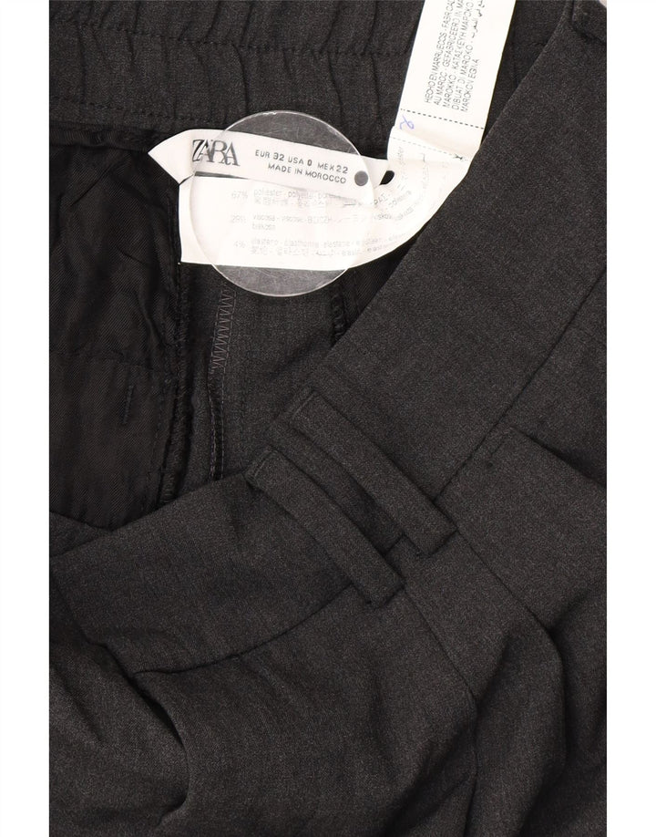 Zara Womens Pegged Suit Trousers EU 32 2XS W22 L26 Grey Polyester
