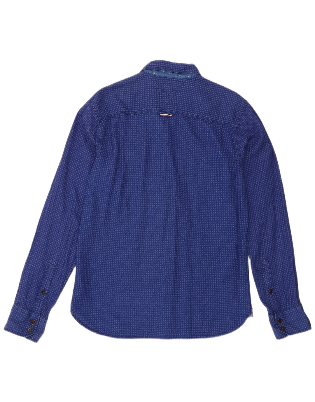 Tommy Hilfiger Mens Shirt Medium Blue Spotted Cotton