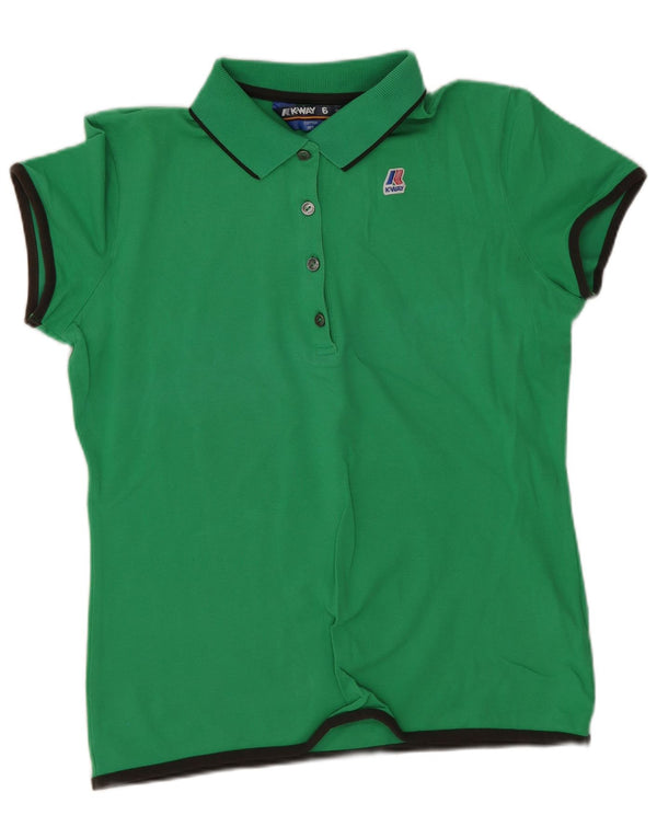 K-Way Girls Polo Shirt 5-6 Years Green Cotton