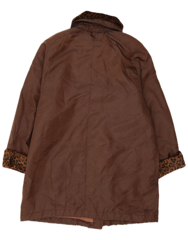 Luisa Spagnoli Womens Oversized Overcoat UK 14 Medium Brown Animal Print