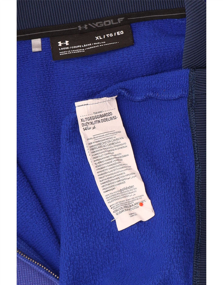 Under Armour Mens Zip Neck Sweatshirt Jumper XL Blue Polyester